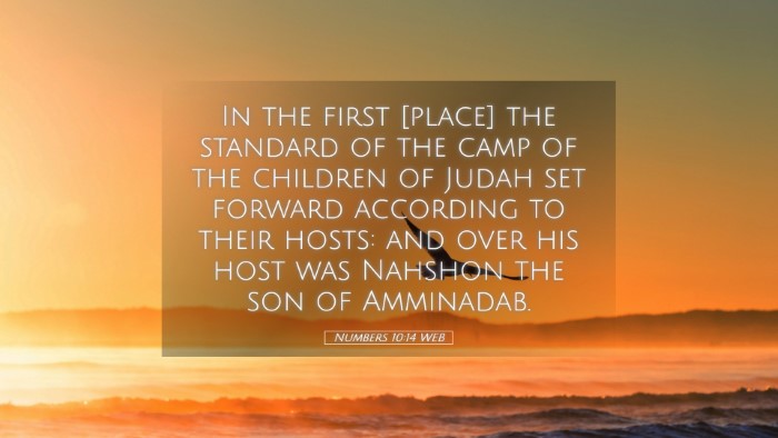 Picture 05 - Numbers 10:14 WEB Desktop Wallpaper - In the first [place] the standard of the camp of - Desktop Bible Verse Wallpaper