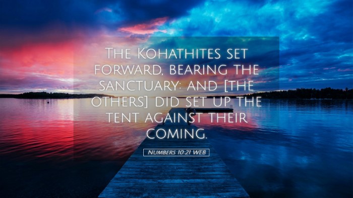 Picture 05 - Numbers 10:21 WEB Desktop Wallpaper - The Kohathites set forward, bearing the - Desktop Bible Verse Wallpaper