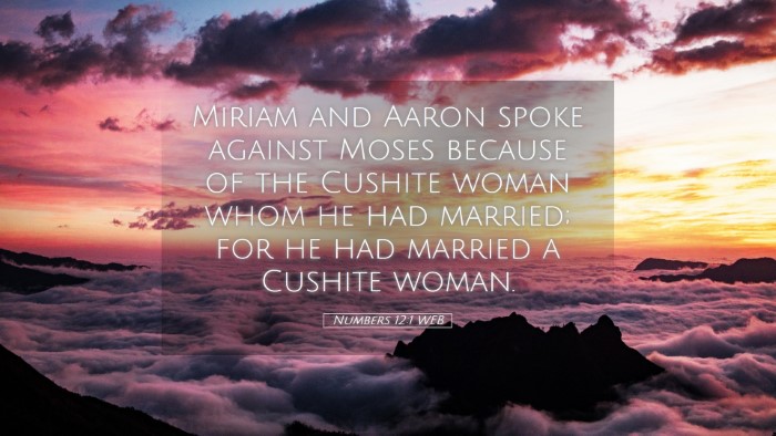 Picture 05 - Numbers 12:1 WEB Desktop Wallpaper - Miriam and Aaron spoke against Moses because of - Desktop Bible Verse Wallpaper