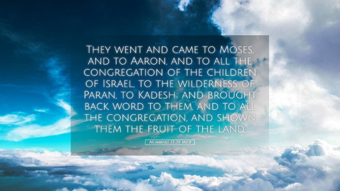 Picture 05 - Numbers 13:26 WEB Desktop Wallpaper - They went and came to Moses, and to Aaron, and to - Desktop Bible Verse Wallpaper