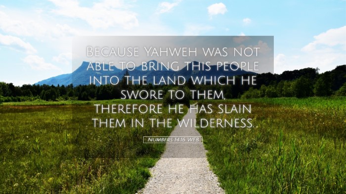 Picture 05 - Numbers 14:16 WEB Desktop Wallpaper - Because Yahweh was not able to bring this people - Desktop Bible Verse Wallpaper