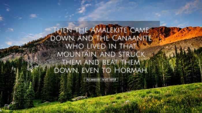 Picture 05 - Numbers 14:45 WEB Desktop Wallpaper - Then the Amalekite came down, and the Canaanite - Desktop Bible Verse Wallpaper