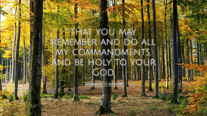 Picture 05 - Numbers 15:40 WEB Desktop Wallpaper - that you may remember and do all my commandments, - Desktop Bible Verse Wallpaper