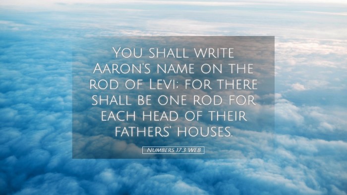 Picture 05 - Numbers 17:3 WEB Desktop Wallpaper - You shall write Aaron's name on the rod of Levi; - Desktop Bible Verse Wallpaper