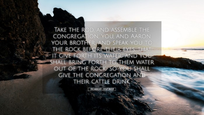 Picture 05 - Numbers 20:8 WEB Desktop Wallpaper - Take the rod, and assemble the congregation, you, - Desktop Bible Verse Wallpaper