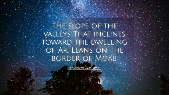 Picture 05 - Numbers 21:15 WEB Desktop Wallpaper - The slope of the valleys That inclines toward the - Desktop Bible Verse Wallpaper