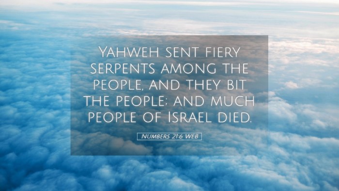 Picture 05 - Numbers 21:6 WEB Desktop Wallpaper - Yahweh sent fiery serpents among the people, and - Desktop Bible Verse Wallpaper