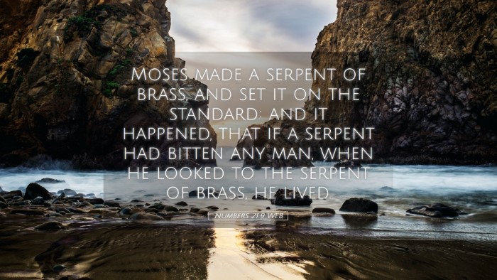 Picture 05 - Numbers 21:9 WEB Desktop Wallpaper - Moses made a serpent of brass, and set it on the - Desktop Bible Verse Wallpaper