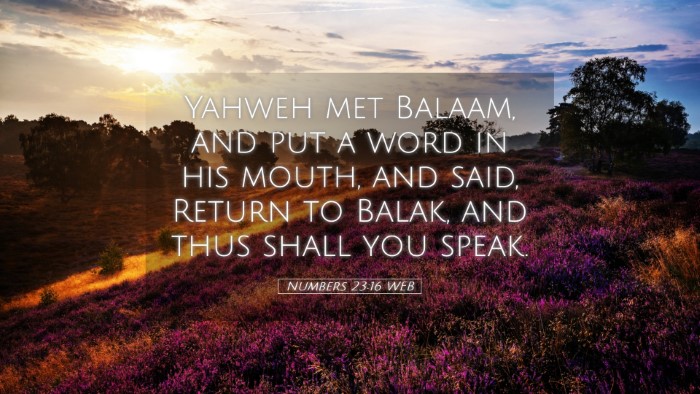 Picture 05 - Numbers 23:16 WEB Desktop Wallpaper - Yahweh met Balaam, and put a word in his mouth, - Desktop Bible Verse Wallpaper