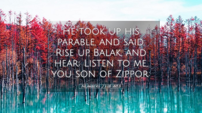 Picture 05 - Numbers 23:18 WEB Desktop Wallpaper - He took up his parable, and said, Rise up, Balak, - Desktop Bible Verse Wallpaper