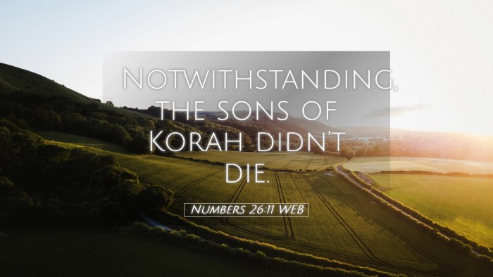 Picture 05 - Numbers 26:11 WEB Desktop Wallpaper - Notwithstanding, the sons of Korah didn't - Desktop Bible Verse Wallpaper