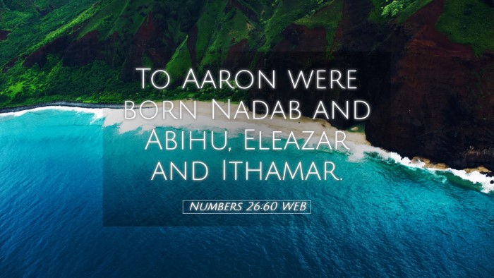 Picture 05 - Numbers 26:60 WEB Desktop Wallpaper - To Aaron were born Nadab and Abihu, Eleazar and - Desktop Bible Verse Wallpaper