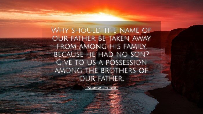 Picture 05 - Numbers 27:4 WEB Desktop Wallpaper - Why should the name of our father be taken away - Desktop Bible Verse Wallpaper