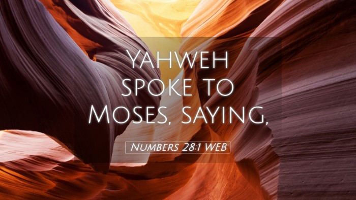 Picture 05 - Numbers 28:1 WEB Desktop Wallpaper - Yahweh spoke to Moses, - Desktop Bible Verse Wallpaper