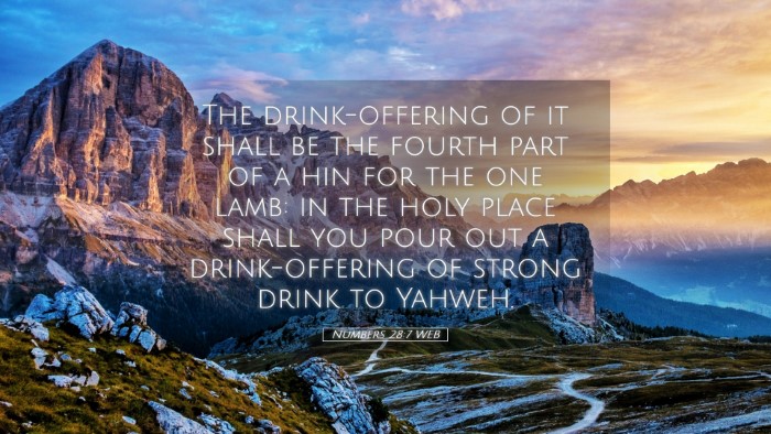 Picture 05 - Numbers 28:7 WEB Desktop Wallpaper - The drink-offering of it shall be the fourth part - Desktop Bible Verse Wallpaper