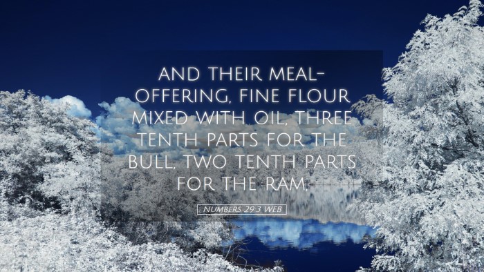 Picture 05 - Numbers 29:3 WEB Desktop Wallpaper - and their meal-offering, fine flour mixed with - Desktop Bible Verse Wallpaper