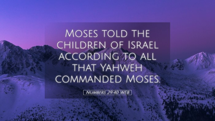 Picture 05 - Numbers 29:40 WEB Desktop Wallpaper - Moses told the children of Israel according to - Desktop Bible Verse Wallpaper