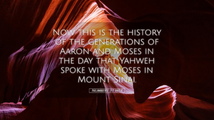 Picture 05 - Numbers 3:1 WEB Desktop Wallpaper - Now this is the history of the generations of - Desktop Bible Verse Wallpaper