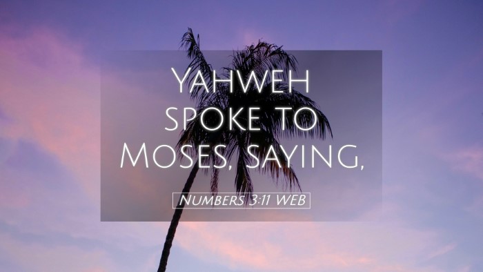 Picture 05 - Numbers 3:11 WEB Desktop Wallpaper - Yahweh spoke to Moses, - Desktop Bible Verse Wallpaper