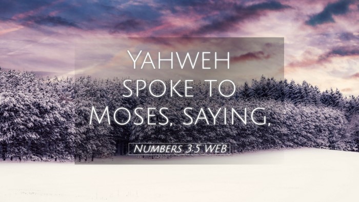 Picture 05 - Numbers 3:5 WEB Desktop Wallpaper - Yahweh spoke to Moses, - Desktop Bible Verse Wallpaper