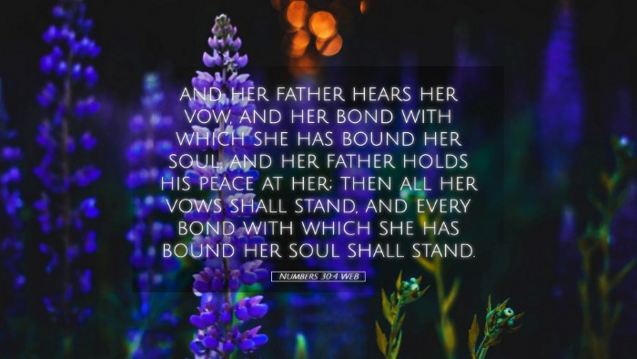 Picture 05 - Numbers 30:4 WEB Desktop Wallpaper - and her father hears her vow, and her bond with - Desktop Bible Verse Wallpaper