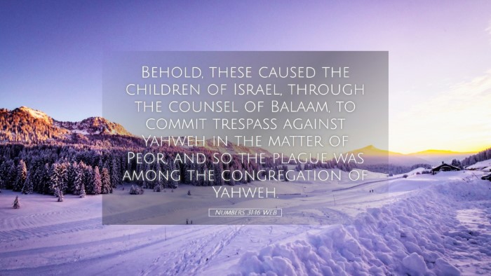 Picture 05 - Numbers 31:16 WEB Desktop Wallpaper - Behold, these caused the children of Israel, - Desktop Bible Verse Wallpaper