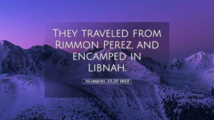 Picture 05 - Numbers 33:20 WEB Desktop Wallpaper - They traveled from Rimmon Perez, and encamped in - Desktop Bible Verse Wallpaper