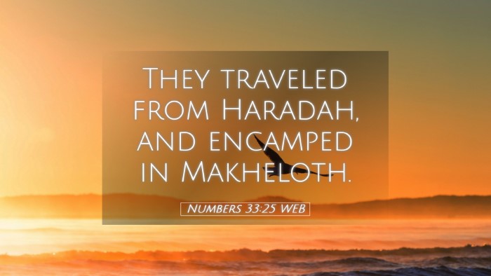 Picture 05 - Numbers 33:25 WEB Desktop Wallpaper - They traveled from Haradah, and encamped in - Desktop Bible Verse Wallpaper