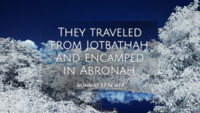 Picture 05 - Numbers 33:34 WEB Desktop Wallpaper - They traveled from Jotbathah, and encamped in - Desktop Bible Verse Wallpaper