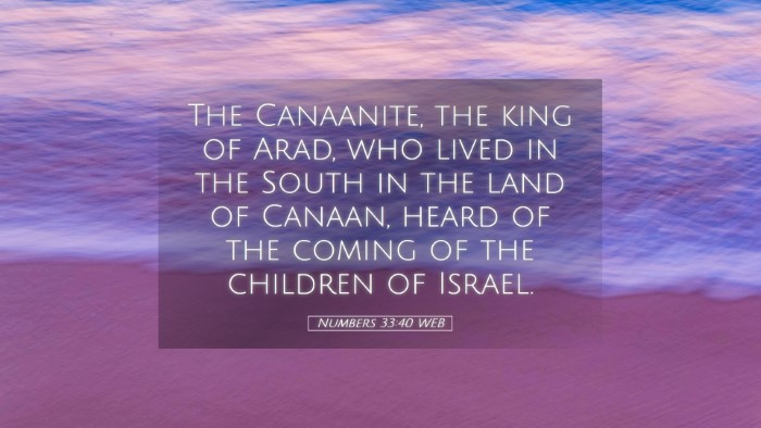 Picture 05 - Numbers 33:40 WEB Desktop Wallpaper - The Canaanite, the king of Arad, who lived in the - Desktop Bible Verse Wallpaper
