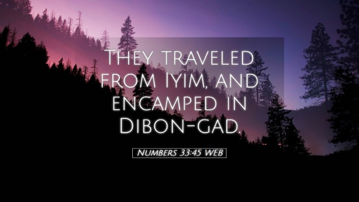Picture 05 - Numbers 33:45 WEB Desktop Wallpaper - They traveled from Iyim, and encamped in - Desktop Bible Verse Wallpaper