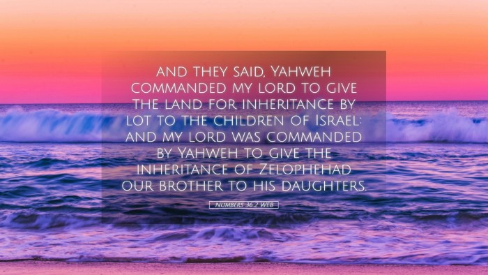 Picture 05 - Numbers 36:2 WEB Desktop Wallpaper - and they said, Yahweh commanded my lord to give - Desktop Bible Verse Wallpaper