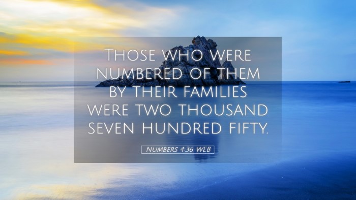 Picture 05 - Numbers 4:36 WEB Desktop Wallpaper - Those who were numbered of them by their families - Desktop Bible Verse Wallpaper