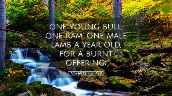 Picture 05 - Numbers 7:21 WEB Desktop Wallpaper - one young bull, one ram, one male lamb a year - Desktop Bible Verse Wallpaper