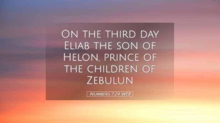Picture 05 - Numbers 7:24 WEB Desktop Wallpaper - On the third day Eliab the son of Helon, prince - Desktop Bible Verse Wallpaper