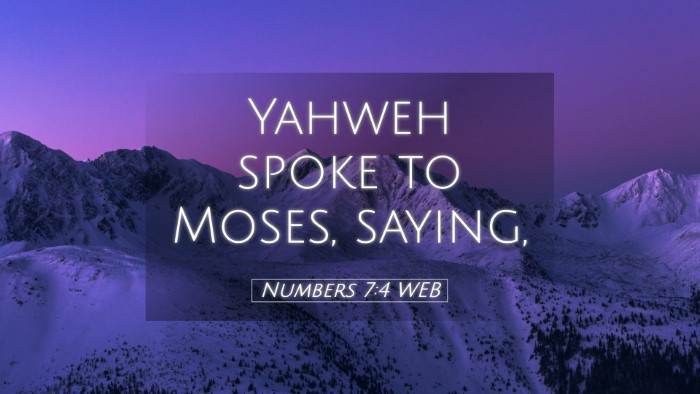 Picture 05 - Numbers 7:4 WEB Desktop Wallpaper - Yahweh spoke to Moses, - Desktop Bible Verse Wallpaper