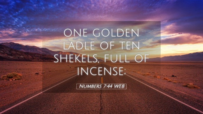 Picture 05 - Numbers 7:44 WEB Desktop Wallpaper - one golden ladle of ten shekels, full of - Desktop Bible Verse Wallpaper