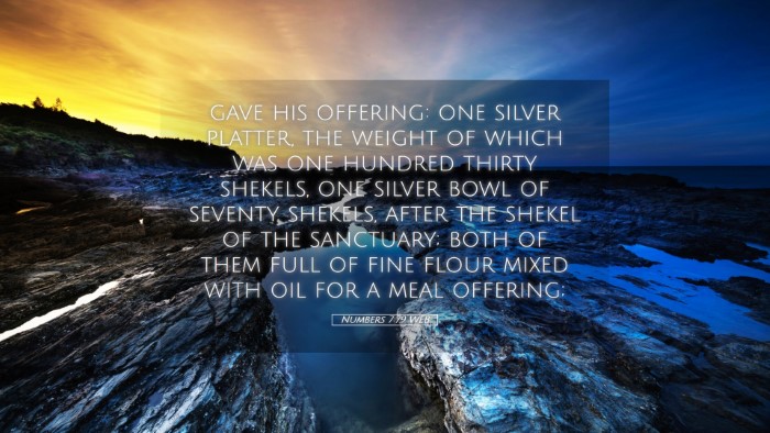 Picture 05 - Numbers 7:79 WEB Desktop Wallpaper - gave his offering: one silver platter, the weight - Desktop Bible Verse Wallpaper