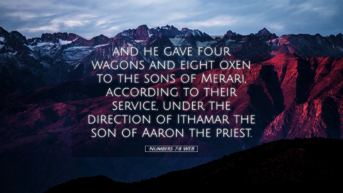 Picture 05 - Numbers 7:8 WEB Desktop Wallpaper - and he gave four wagons and eight oxen to the - Desktop Bible Verse Wallpaper