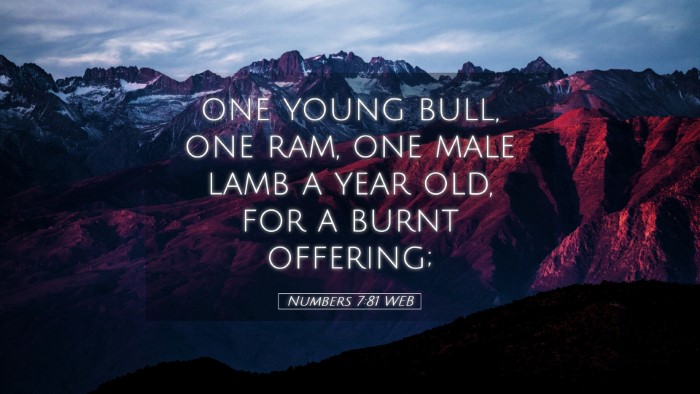 Picture 05 - Numbers 7:81 WEB Desktop Wallpaper - one young bull, one ram, one male lamb a year - Desktop Bible Verse Wallpaper