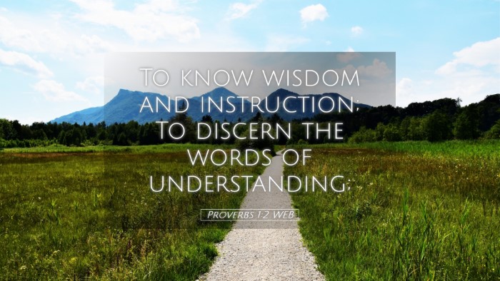 Picture 05 - Proverbs 1:2 WEB Desktop Wallpaper - To know wisdom and instruction; To discern the - Desktop Bible Verse Wallpaper