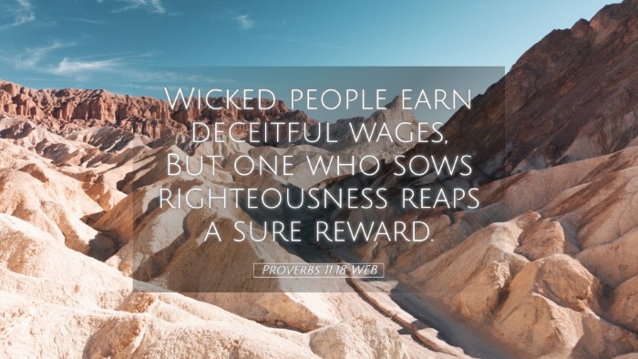 Picture 05 - Proverbs 11:18 WEB Desktop Wallpaper - Wicked people earn deceitful wages, But one who - Desktop Bible Verse Wallpaper