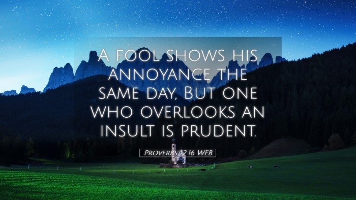Picture 05 - Proverbs 12:16 WEB Desktop Wallpaper - A fool shows his annoyance the same day, But one - Desktop Bible Verse Wallpaper