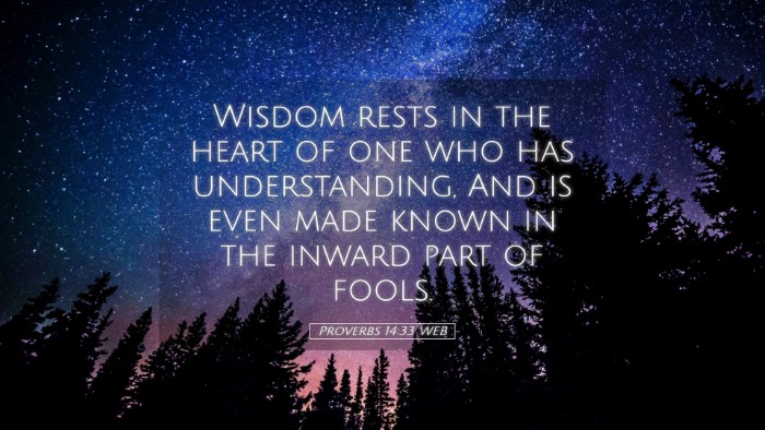 Picture 05 - Proverbs 14:33 WEB Desktop Wallpaper - Wisdom rests in the heart of one who has - Desktop Bible Verse Wallpaper