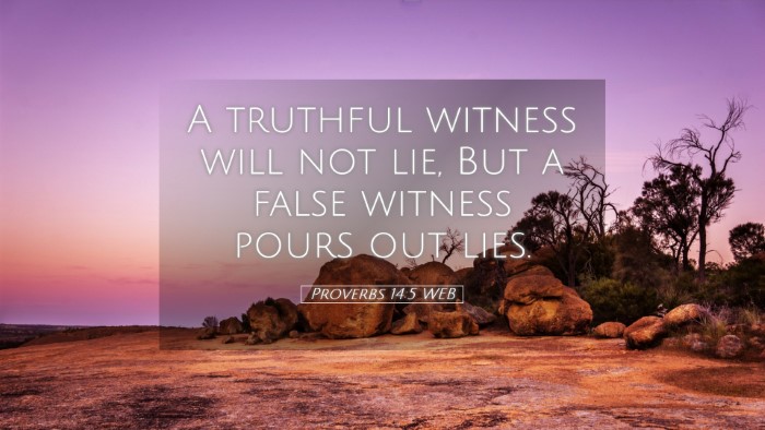 Picture 05 - Proverbs 14:5 WEB Desktop Wallpaper - A truthful witness will not lie, But a false - Desktop Bible Verse Wallpaper