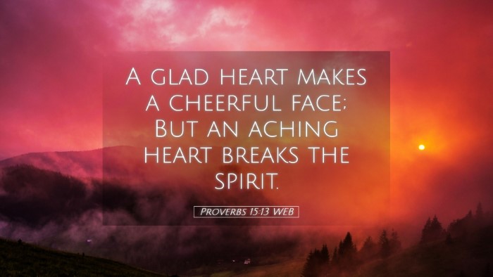Picture 05 - Proverbs 15:13 WEB Desktop Wallpaper - A glad heart makes a cheerful face; But an aching - Desktop Bible Verse Wallpaper