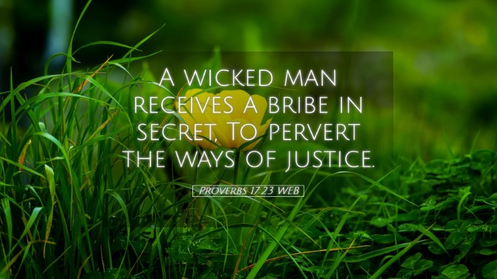 Picture 05 - Proverbs 17:23 WEB Desktop Wallpaper - A wicked man receives a bribe in secret, To - Desktop Bible Verse Wallpaper