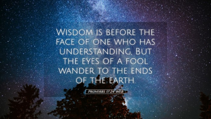 Picture 05 - Proverbs 17:24 WEB Desktop Wallpaper - Wisdom is before the face of one who has - Desktop Bible Verse Wallpaper