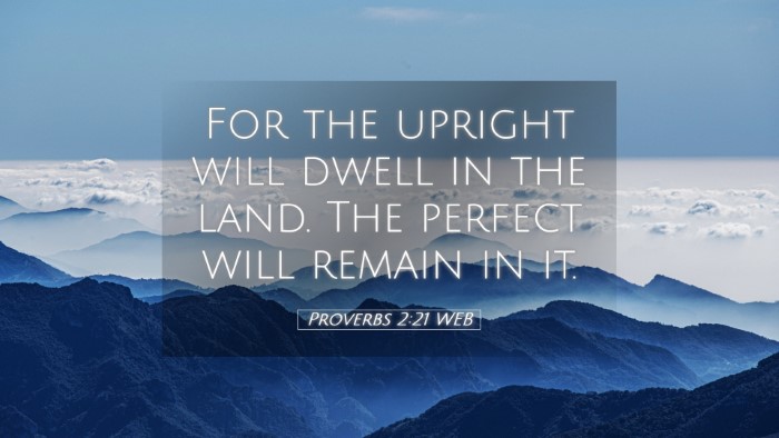 Picture 05 - Proverbs 2:21 WEB Desktop Wallpaper - For the upright will dwell in the land. The - Desktop Bible Verse Wallpaper