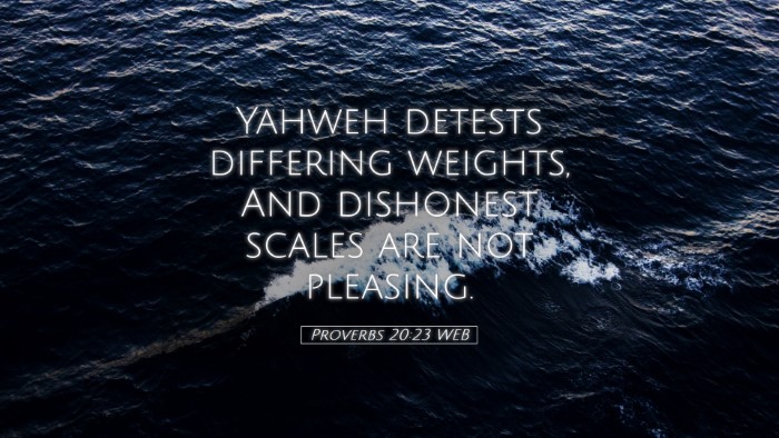 Picture 05 - Proverbs 20:23 WEB Desktop Wallpaper - Yahweh detests differing weights, And dishonest - Desktop Bible Verse Wallpaper